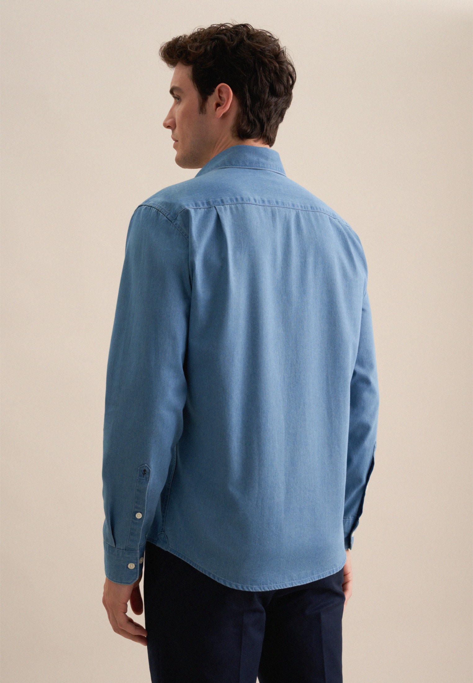 seidenstickerJeanshemd, Regular Kentkragen Denim günstig online kaufen