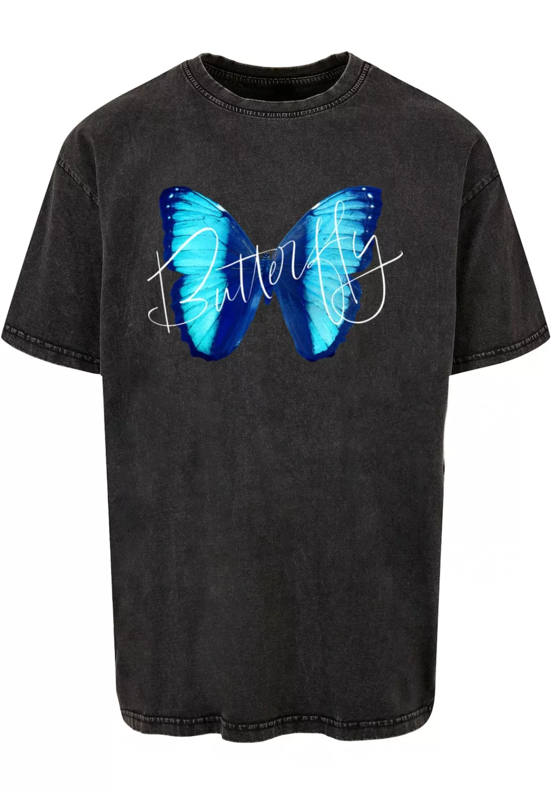 Merchcode T-Shirt "Merchcode Herren Butterfly Blue Acid Washed Heavy Oversi günstig online kaufen