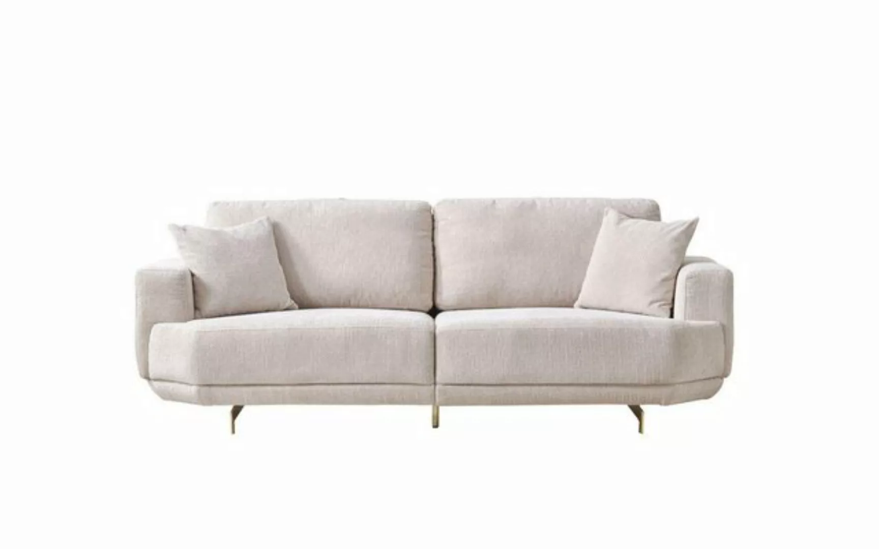 Xlmoebel 3-Sitzer Living Room Upholstered Sofa in White Fabric for 3 People günstig online kaufen