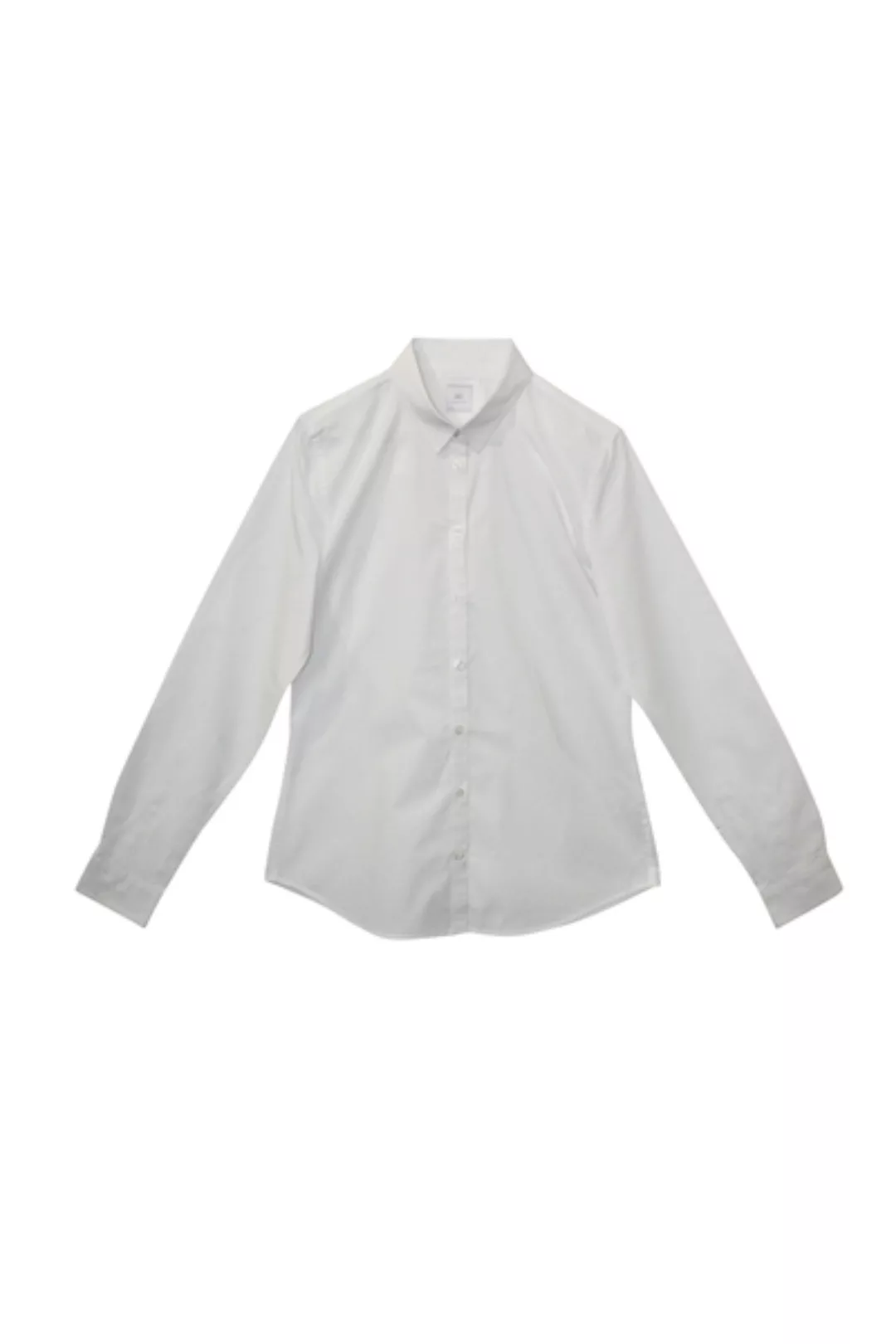 Klassische Hemd-bluse Aus Bio-baumwolle - Weiß günstig online kaufen