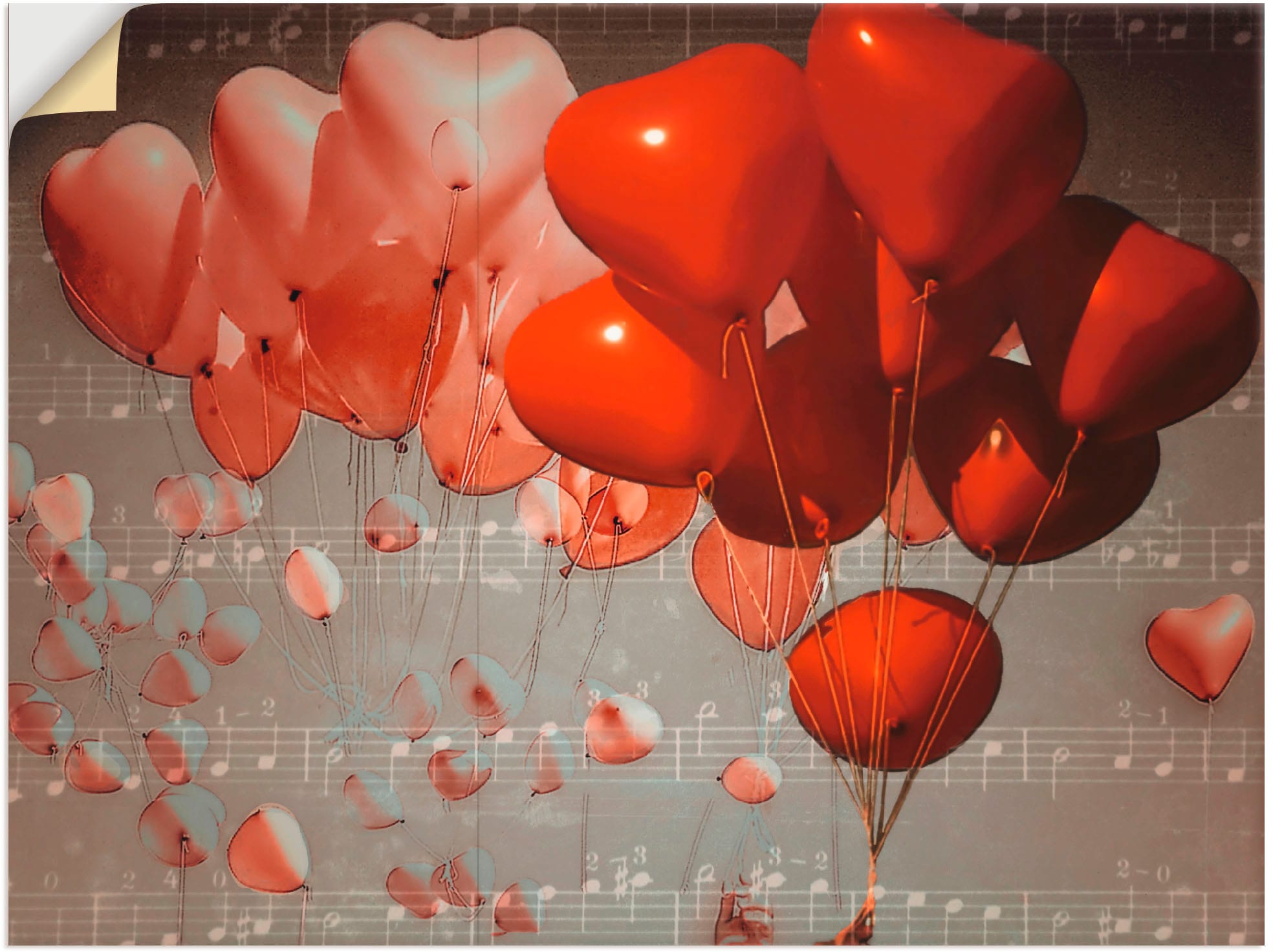 Artland Wandbild »Rote Herzen«, Herzen, (1 St.), als Poster, Wandaufkleber günstig online kaufen