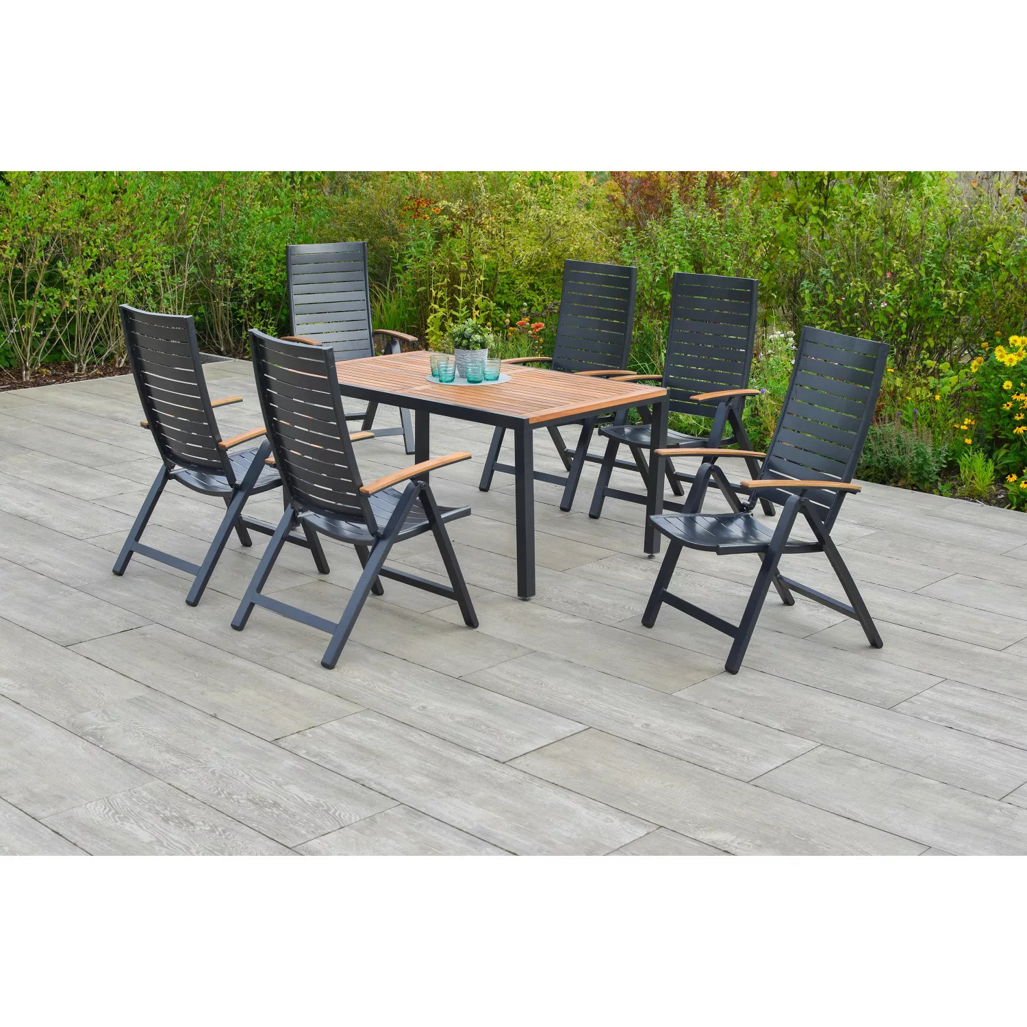 Merxx Gartenmöbel-Set Astros 7-teilig 150 cm x 90 cm günstig online kaufen