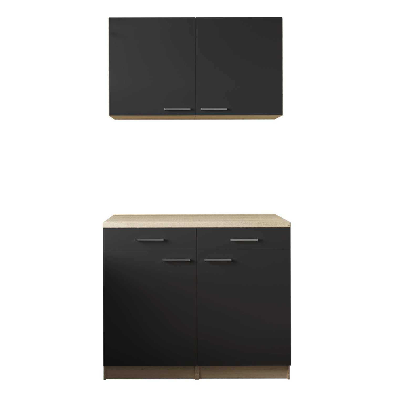 Respekta Küchenmöbel-Set 10 Merle 100 cm Schwarz günstig online kaufen
