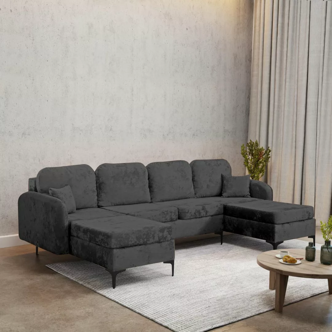 Compleo Ecksofa U -form BELLA, Klassisch, Breite: 294 cm, Metallfüße günstig online kaufen