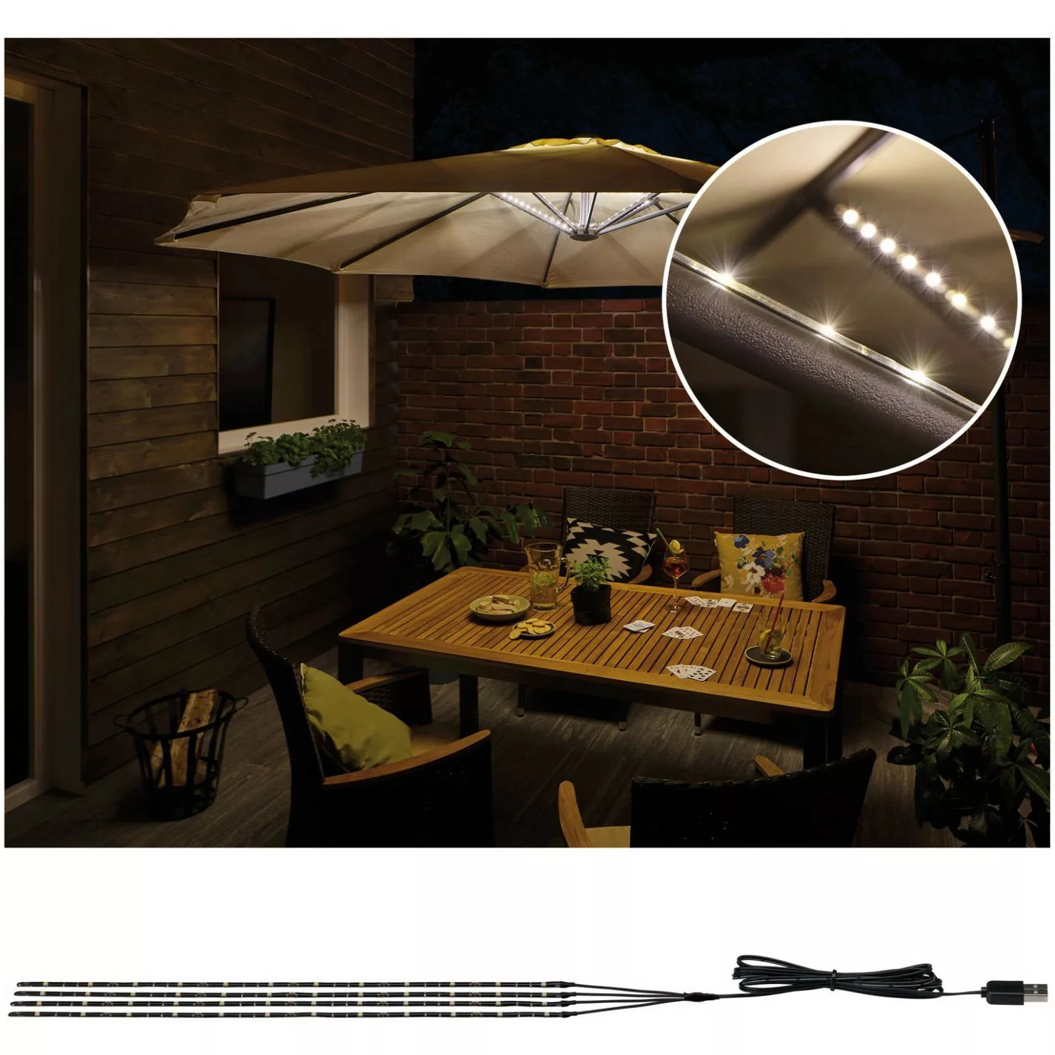 Paulmann Mobile Strip Parasol-Light 4 x 40cm günstig online kaufen