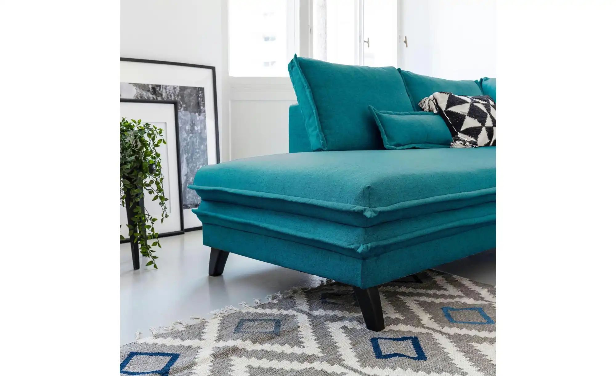 Miuform Ecksofa mit Schlaffunktion Charming Charlie ¦ türkis/petrol ¦ Maße günstig online kaufen