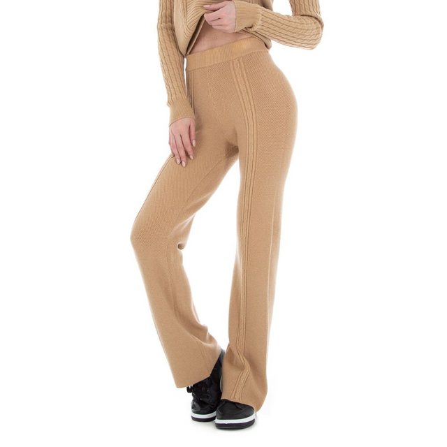 Ital-Design Stoffhose Damen Freizeit Stretch Stoffhose in Hellbraun günstig online kaufen