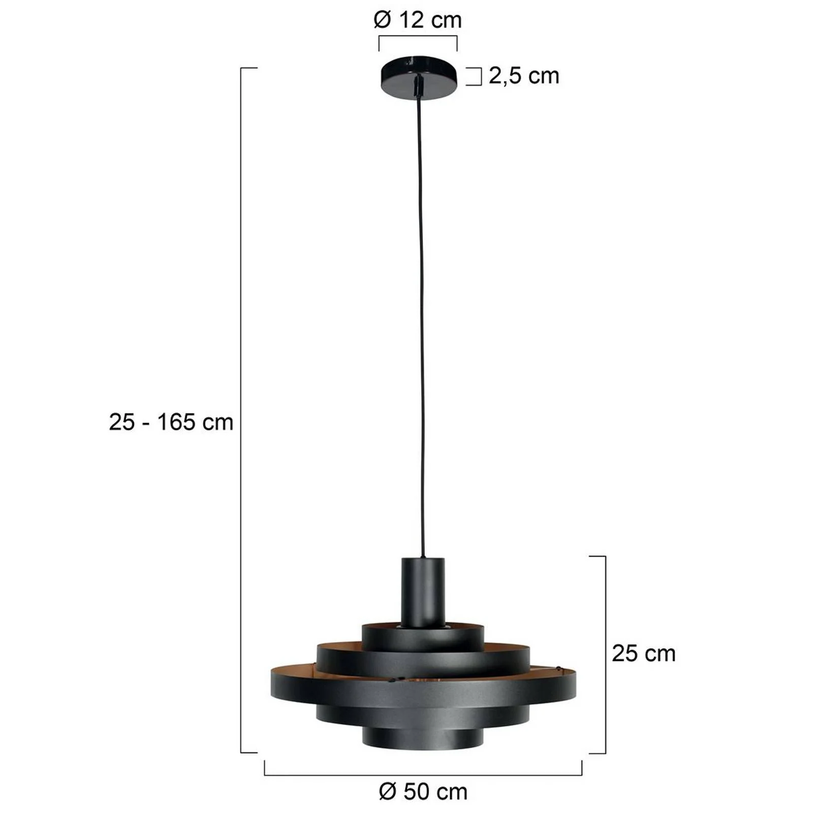 Hängeleuchte Halo Cirque, schwarz, Metall, Ø 50 cm, E27 günstig online kaufen