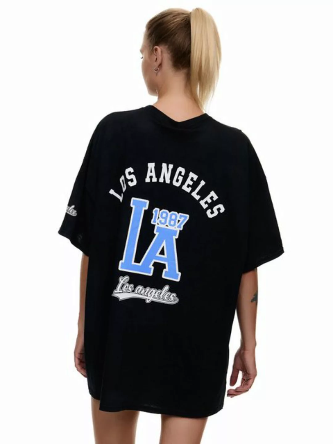 Worldclassca T-Shirt Worldclassca Oversized LA Los Angeles Print T-Shirt la günstig online kaufen