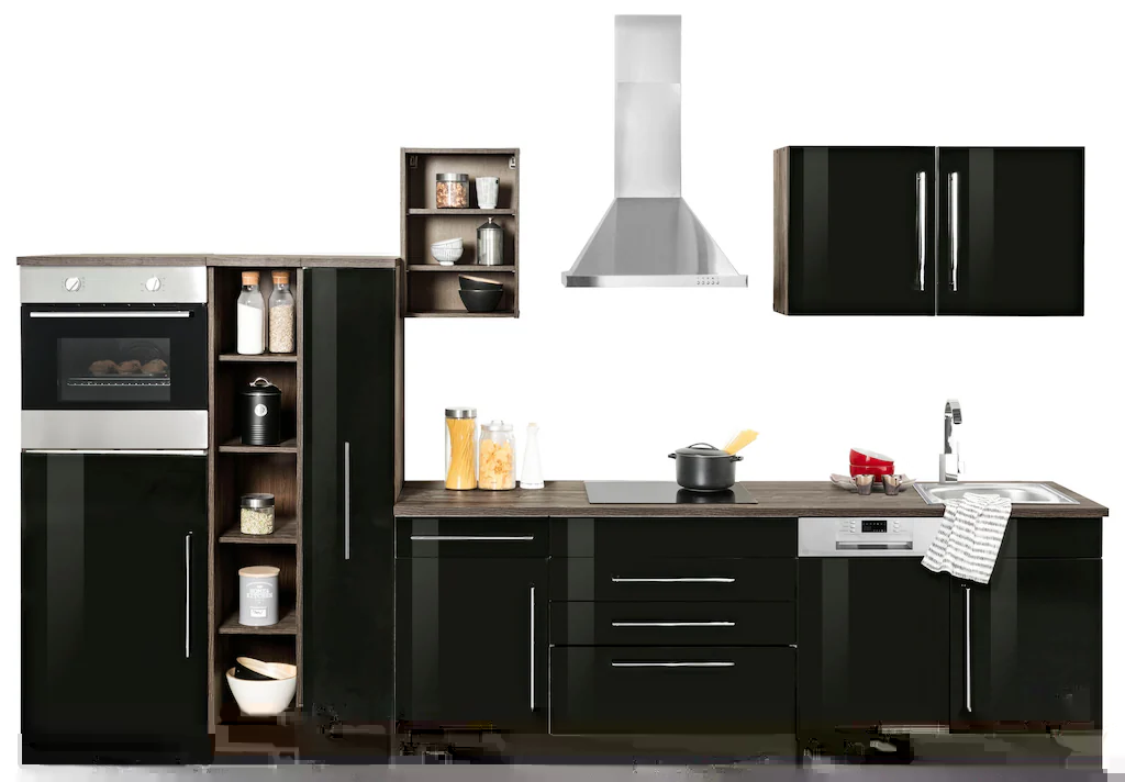 Kochstation Küchenzeile "KS-Samos", ohne E-Geräte, Breite 350 cm günstig online kaufen