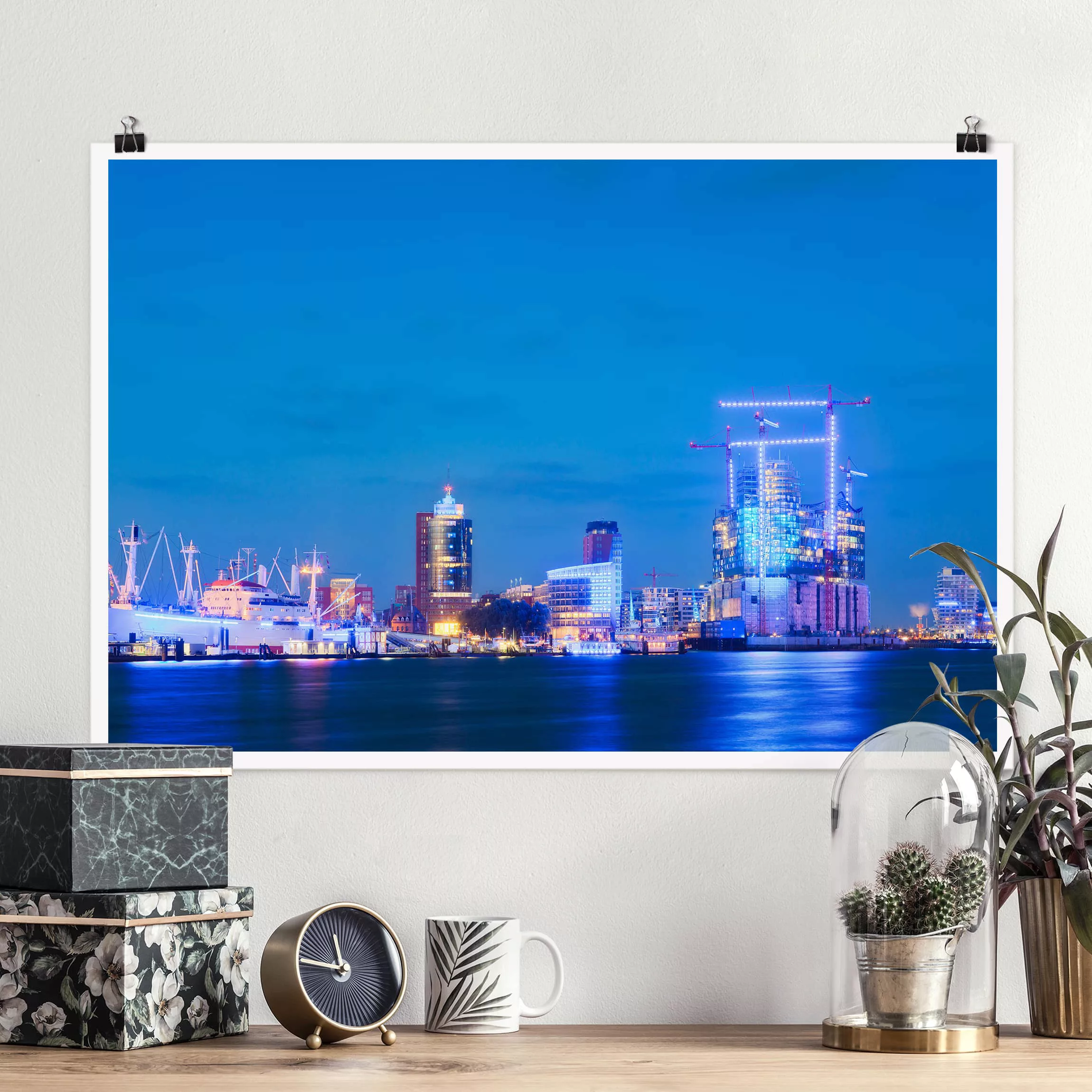 Poster Architektur & Skyline - Querformat Hamburger Hafen günstig online kaufen