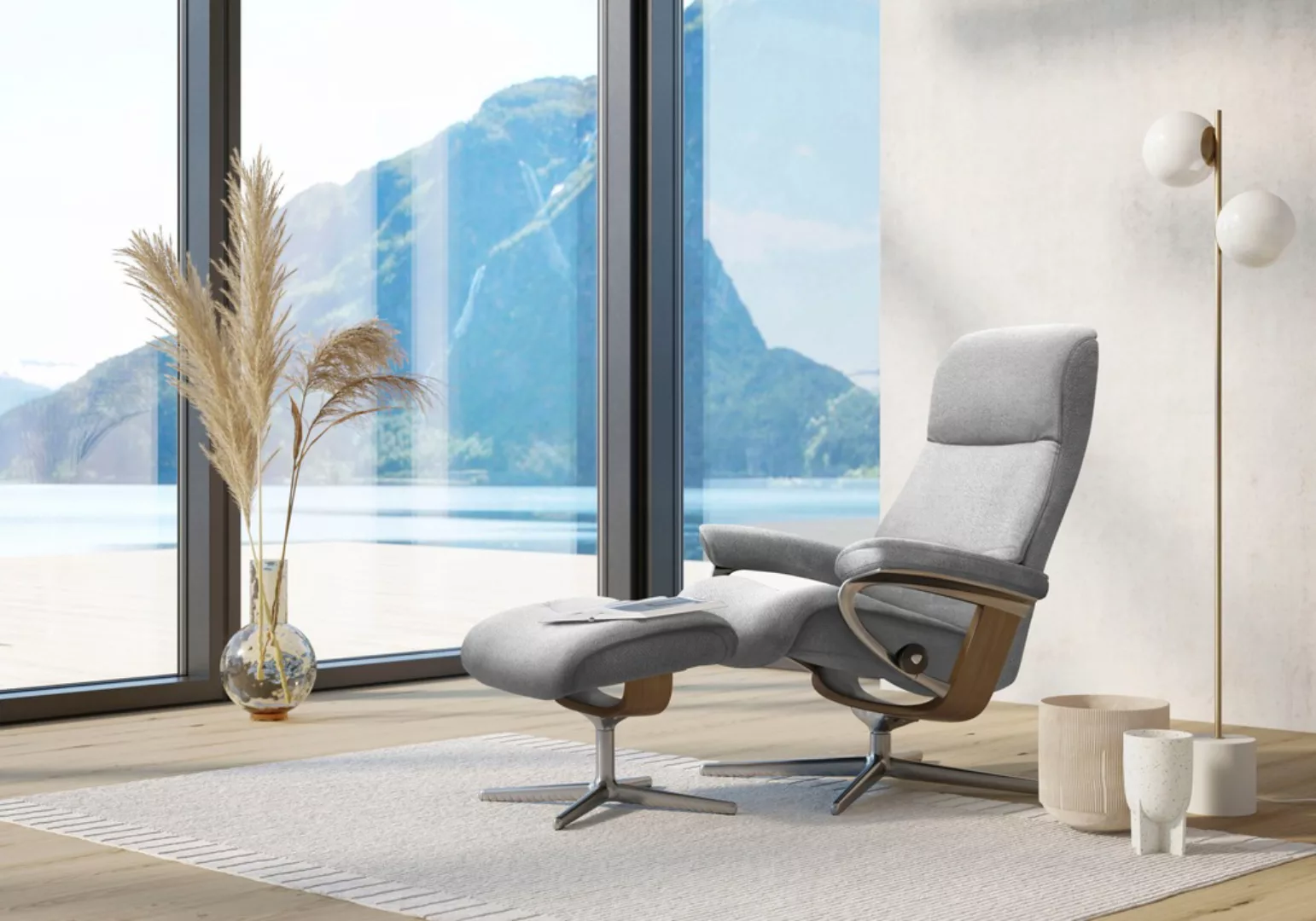 Stressless Fußhocker "View", mit Cross Base, Größe S, M & L, Holzakzent Eic günstig online kaufen