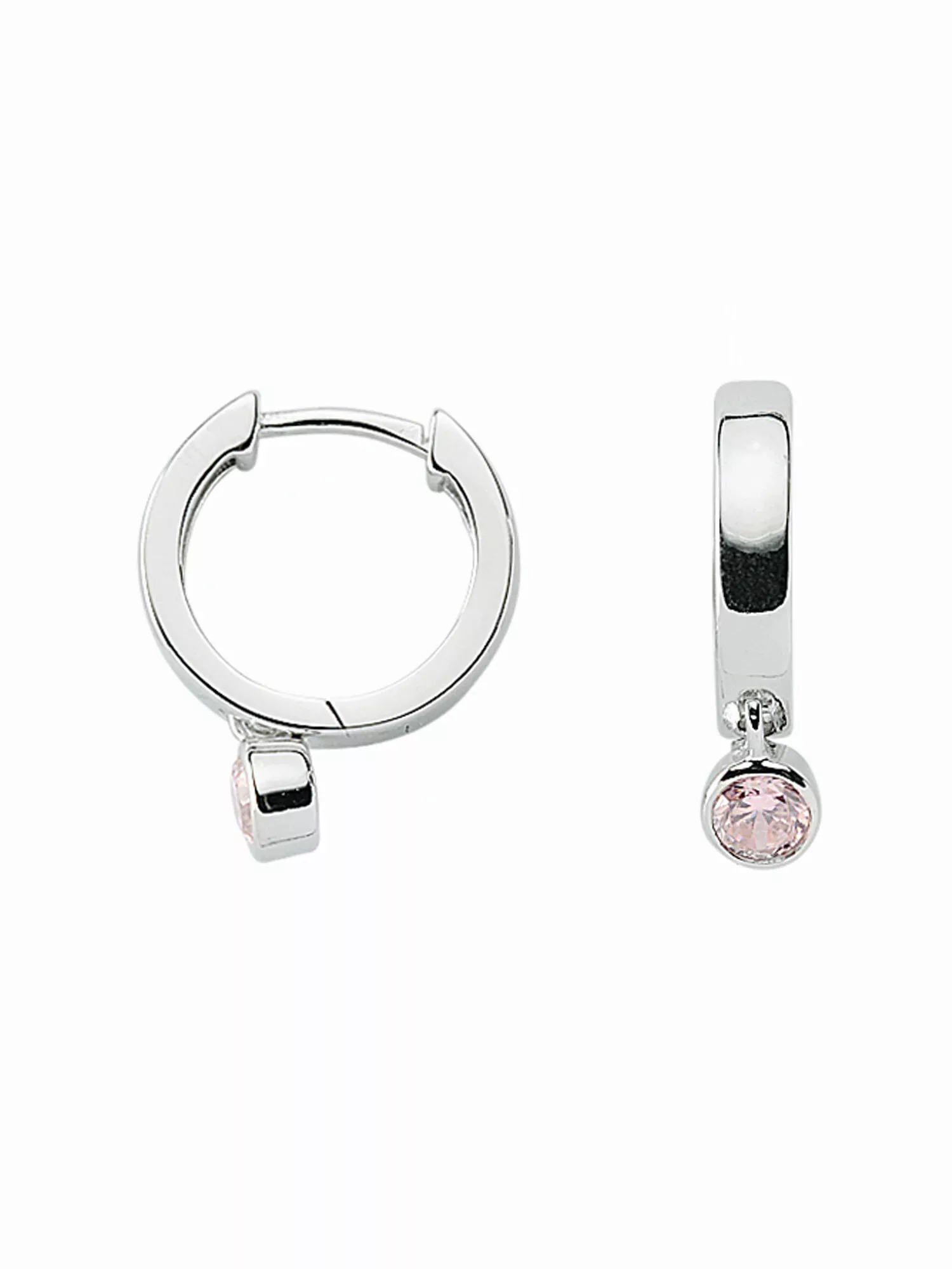 Adelia´s Paar Ohrhänger "925 Silber Ohrringe Creolen mit Zirkonia Ø 14,8 mm günstig online kaufen