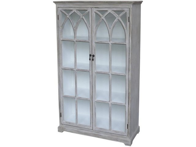 Chic Antique Standvitrine Vitrinenschrank mit Kreuztüren H154/L90/B37 cm sa günstig online kaufen