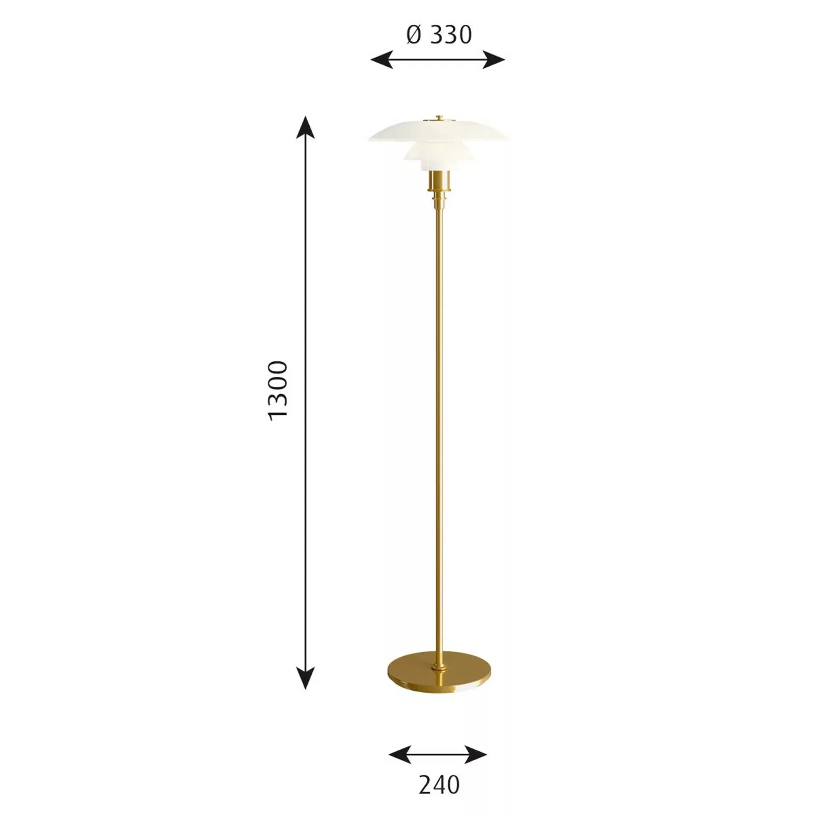 Louis Poulsen PH 3 1/2-2 1/2 Stehlampe messing günstig online kaufen