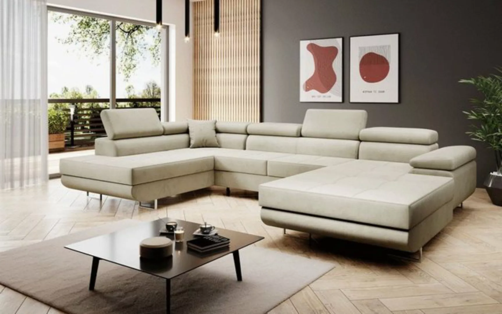 Luxusbetten24 Schlafsofa Designer Sofa Lago, mit Stauraum und Schlaffunktio günstig online kaufen