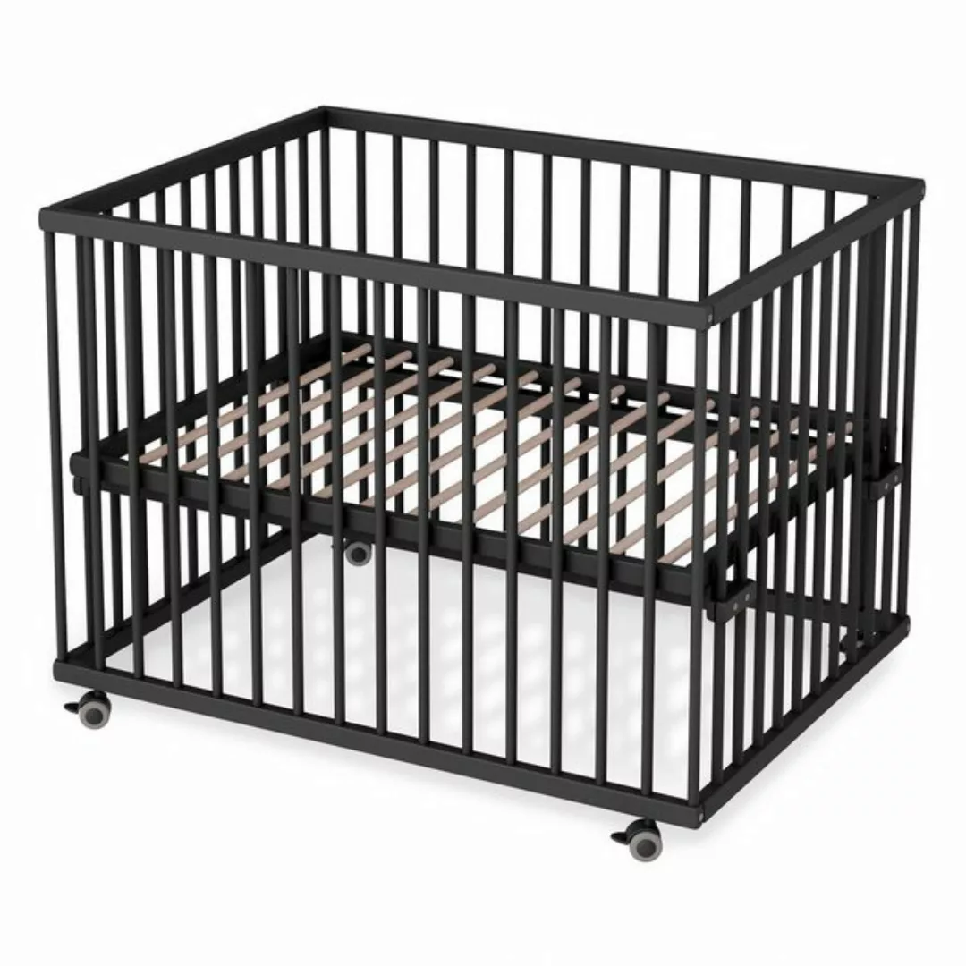 Sämann Babybett Laufgitter 75x100 cm mit Lattenrost Black Edition Premium K günstig online kaufen