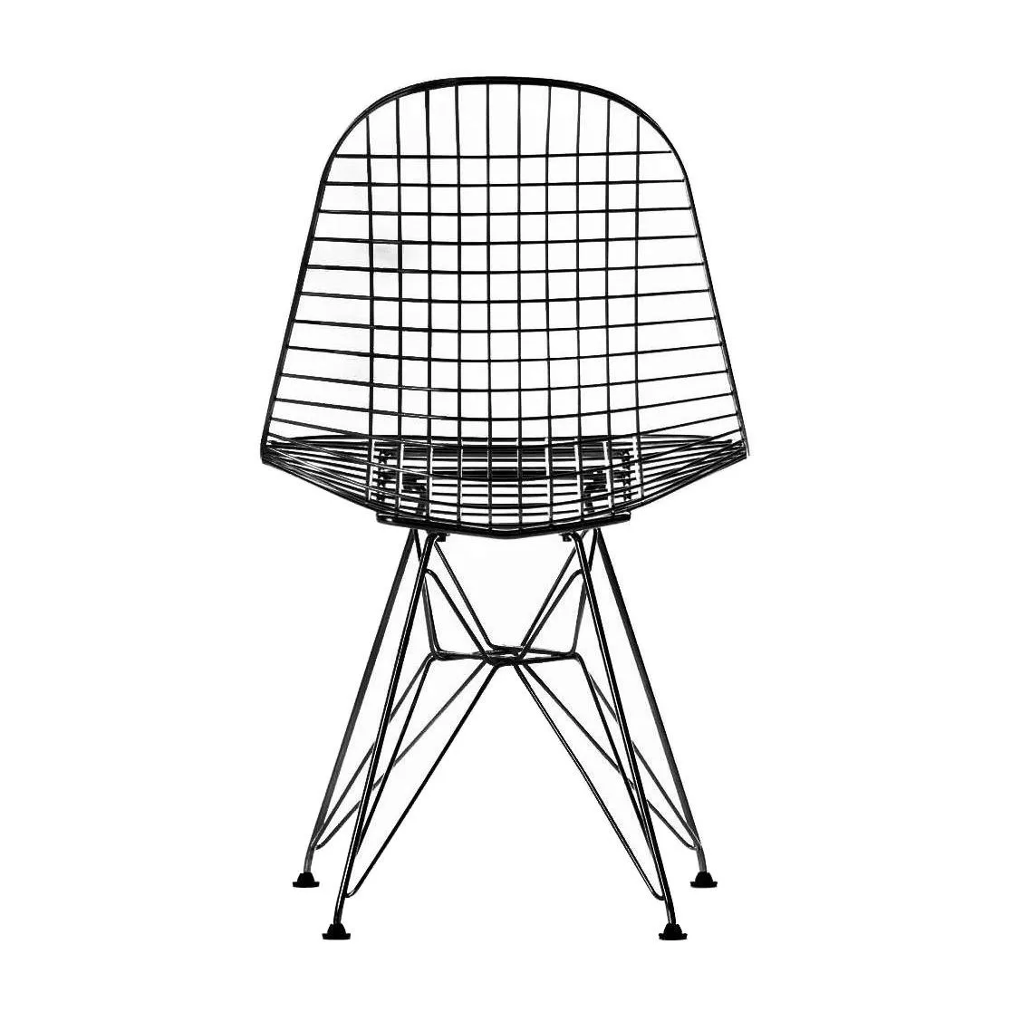 Vitra - Wire Chair DKR Stuhl - basic dark schwarz/pulverbeschichtet/Eiffelt günstig online kaufen