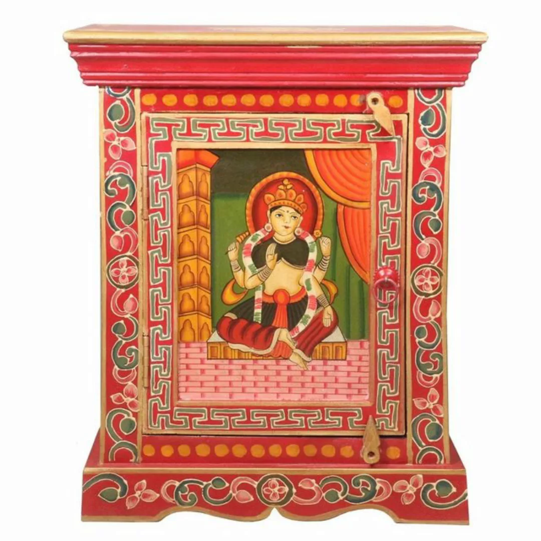 Oriental Galerie Mehrzweckschrank Tibet Wandschrank Buddha Rot 65 cm günstig online kaufen