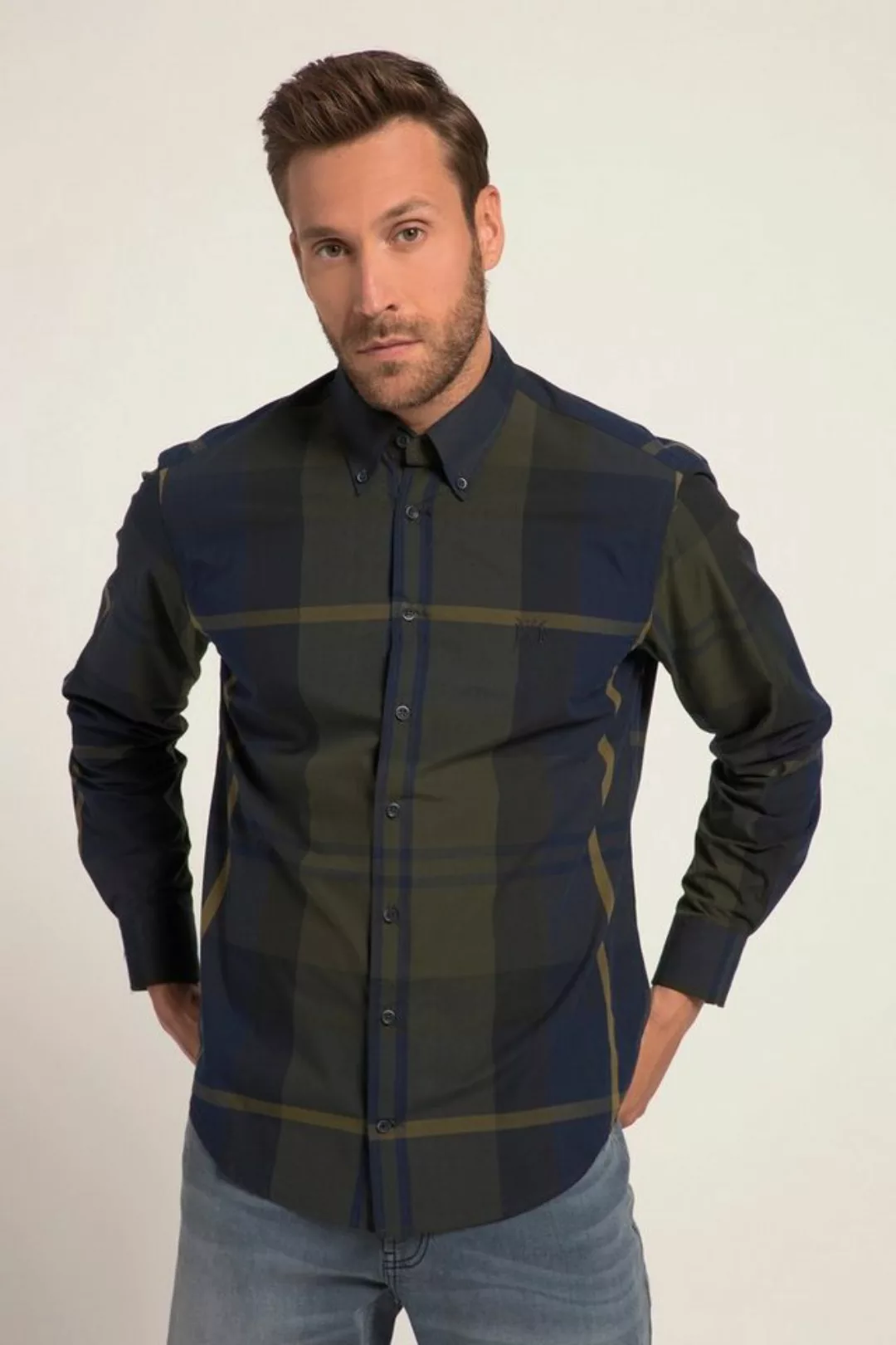 JP1880 Businesshemd Karohemd Langarm Buttondown-Kragen Modern Fit günstig online kaufen