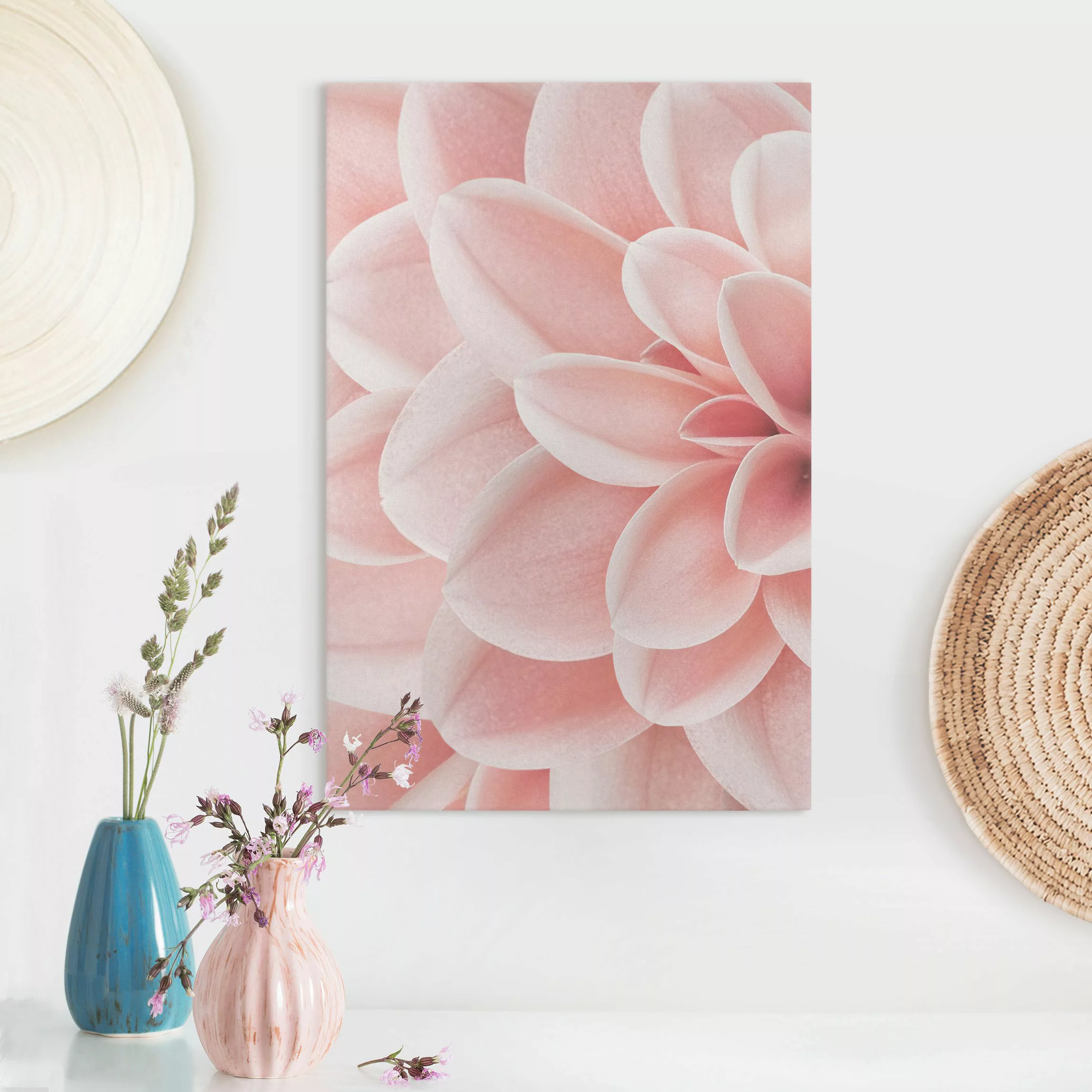 Leinwandbild Dahlie Rosa Blütenblätter Detail günstig online kaufen