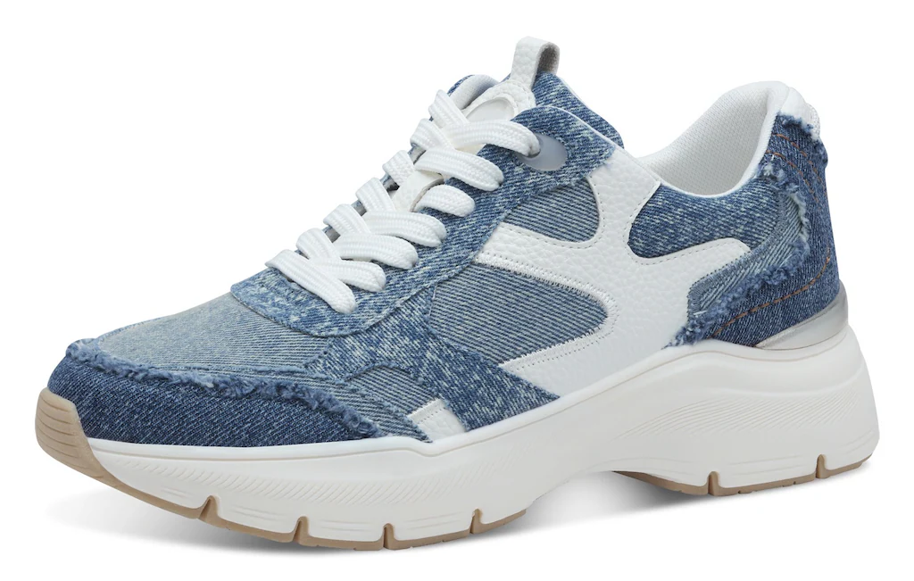 Tamaris Keilsneaker, Plateaus, Freizeitschuh, Schnürschuh mit kontrastfarbe günstig online kaufen