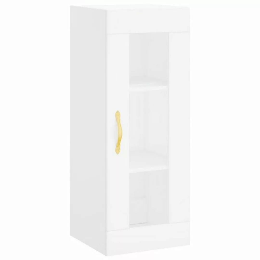 vidaXL Hängeschrank Wandschrank Weiß 34,5x34x90 cm Glas Vitrine Hängeschran günstig online kaufen