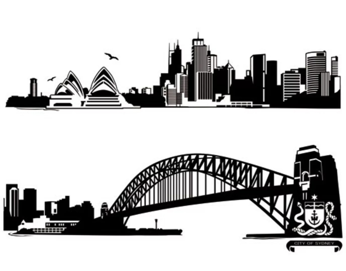 Wandtattoo Architektur & Skyline No.FB49 Sydney Skyline günstig online kaufen