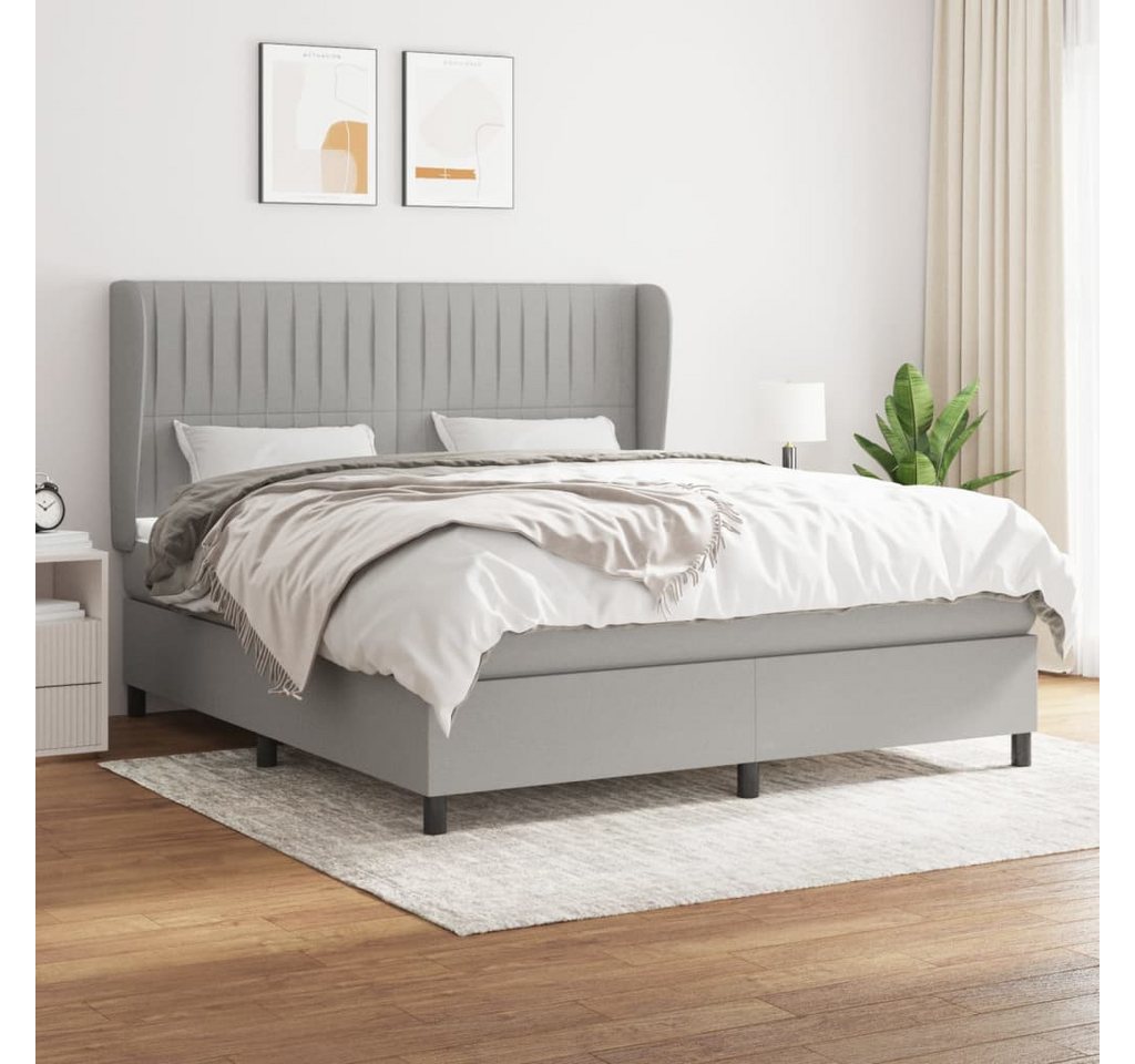 vidaXL Boxspringbett Boxspringbett mit Matratze Dunkelgrau 160x200 cm Stoff günstig online kaufen