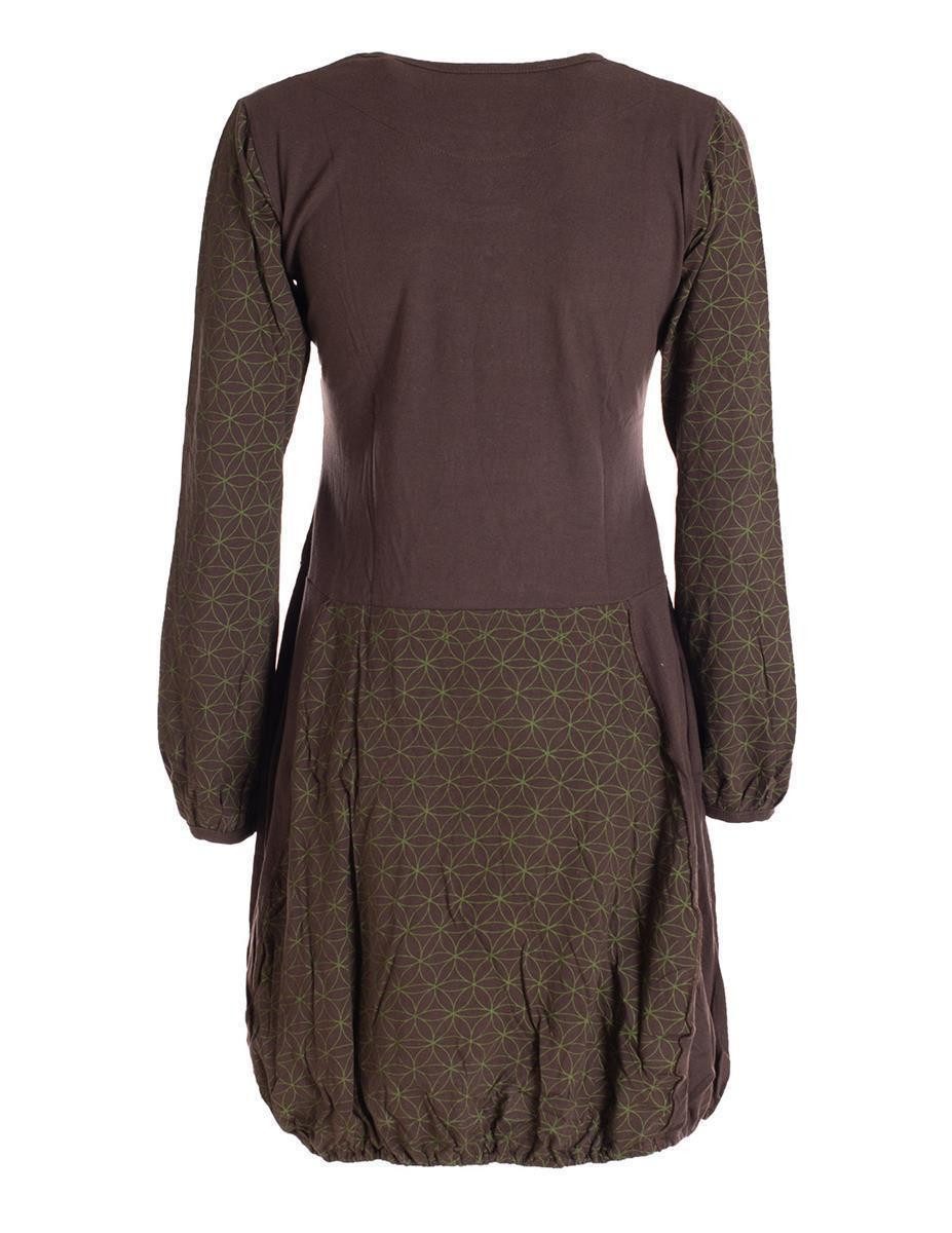 Vishes Ballonkleid Langarm Damen-Keid Ballon-Kleid Shirt-Kleid günstig online kaufen