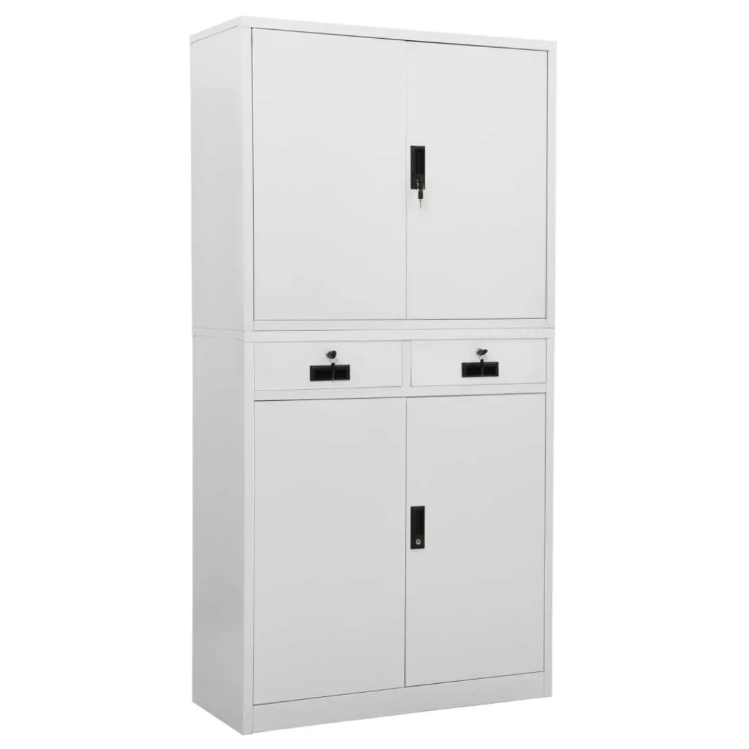 Büroschrank Hellgrau 90x40x180 Cm Stahl günstig online kaufen