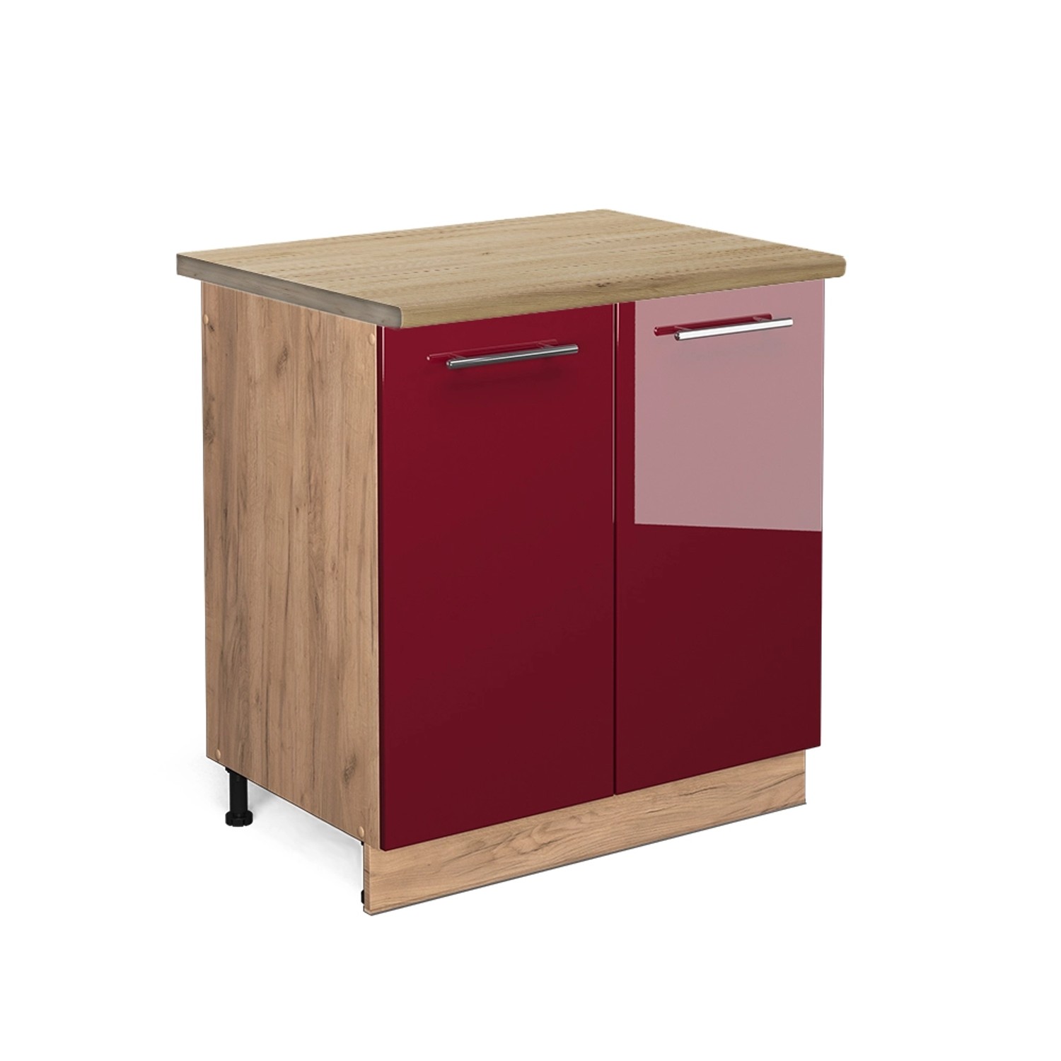 Vicco Spülenunterschrank Fame-Line, Bordeaux Hochglanz/Goldkraft Eiche, günstig online kaufen