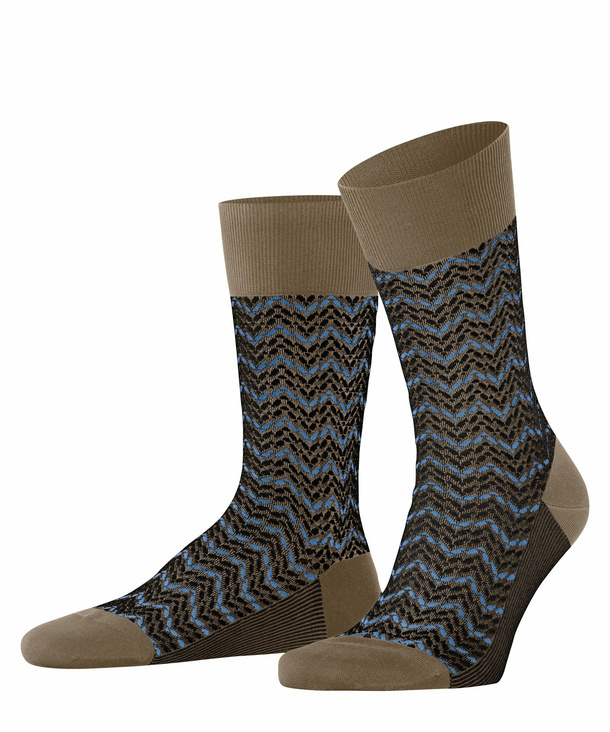 FALKE Colour Waves Herren Socken, 41-42, Braun, AnderesMuster, Baumwolle, 1 günstig online kaufen