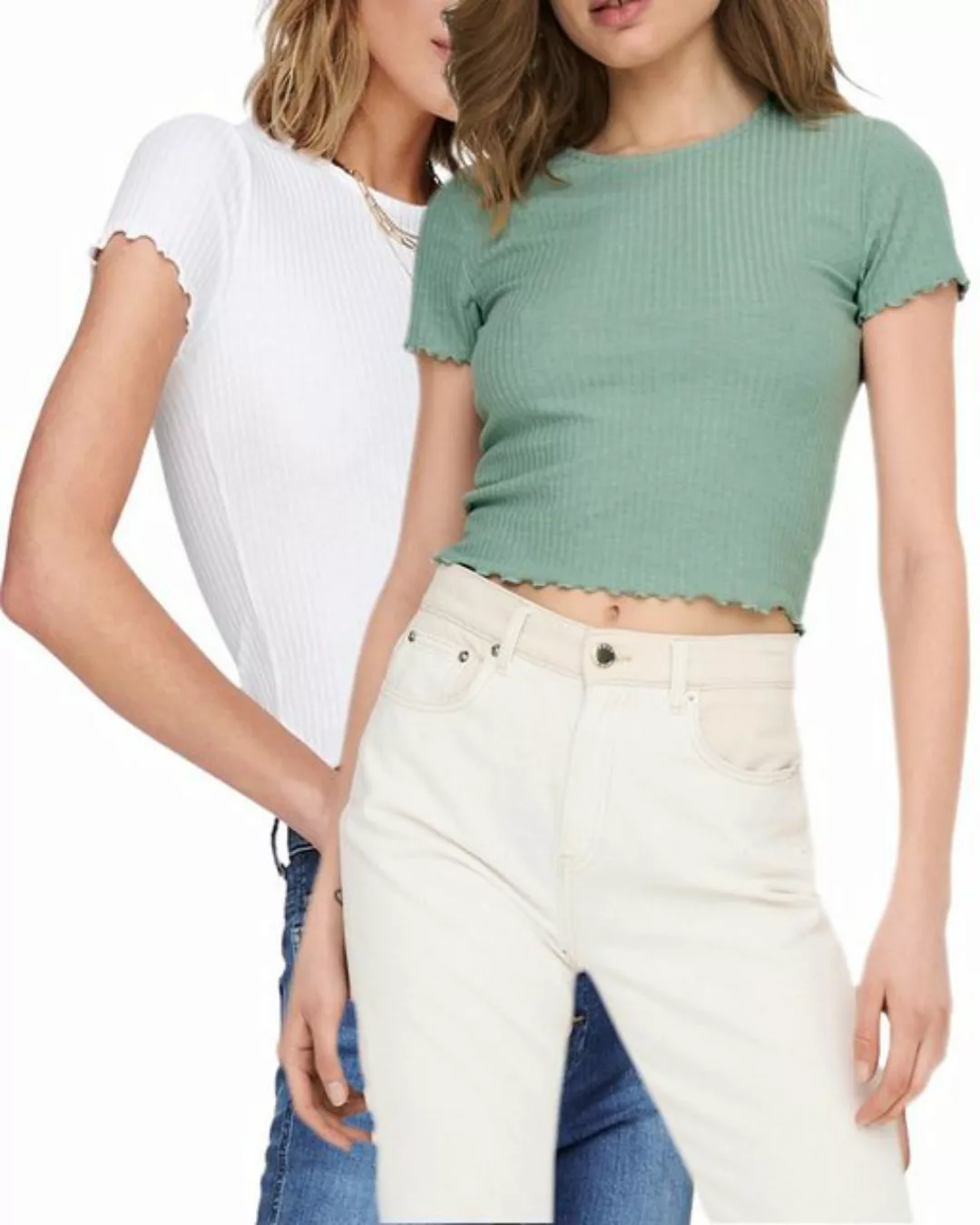 ONLY T-Shirt Basic Ripp Top im Doppelpack günstig online kaufen
