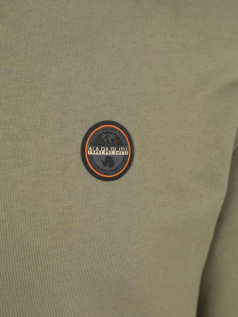 Napapijri Badge Sweater Olivgrün - Größe XL günstig online kaufen