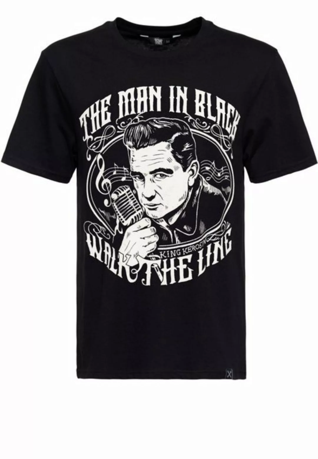 KingKerosin T-Shirt The Man In Black mit Hot Rod Print günstig online kaufen