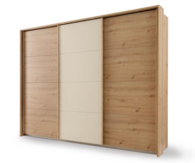 Schwebetürenschrank 3-türig ohne Passepartout inkl. 1 Glasltür ca. 271 x 21 günstig online kaufen