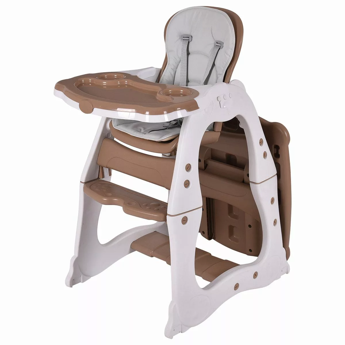 COSTWAY Hochstuhl Babystuhl, verstellbare Rückenlehne&Sicherheitsgurt günstig online kaufen
