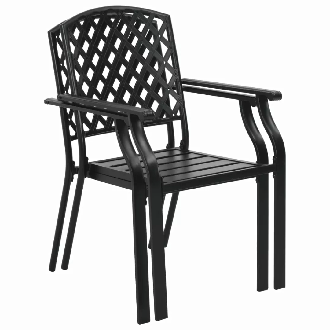 Gartenstühle 4 Stk. Mesh-design Stahl Schwarz günstig online kaufen
