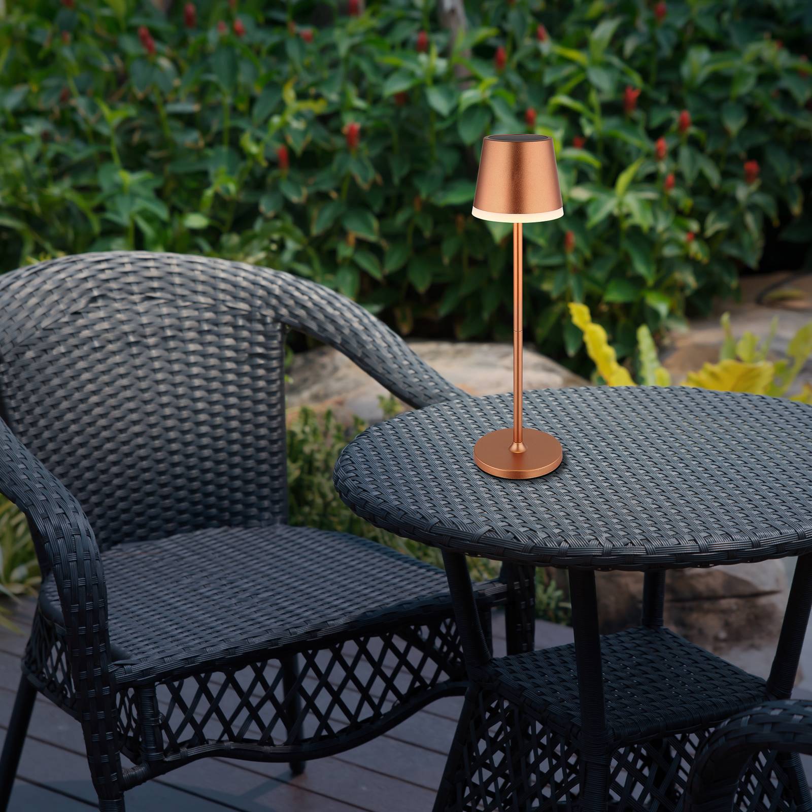 LED-Solarleuchte Metall, kupferfarben, Höhe 41 cm, IP44 günstig online kaufen
