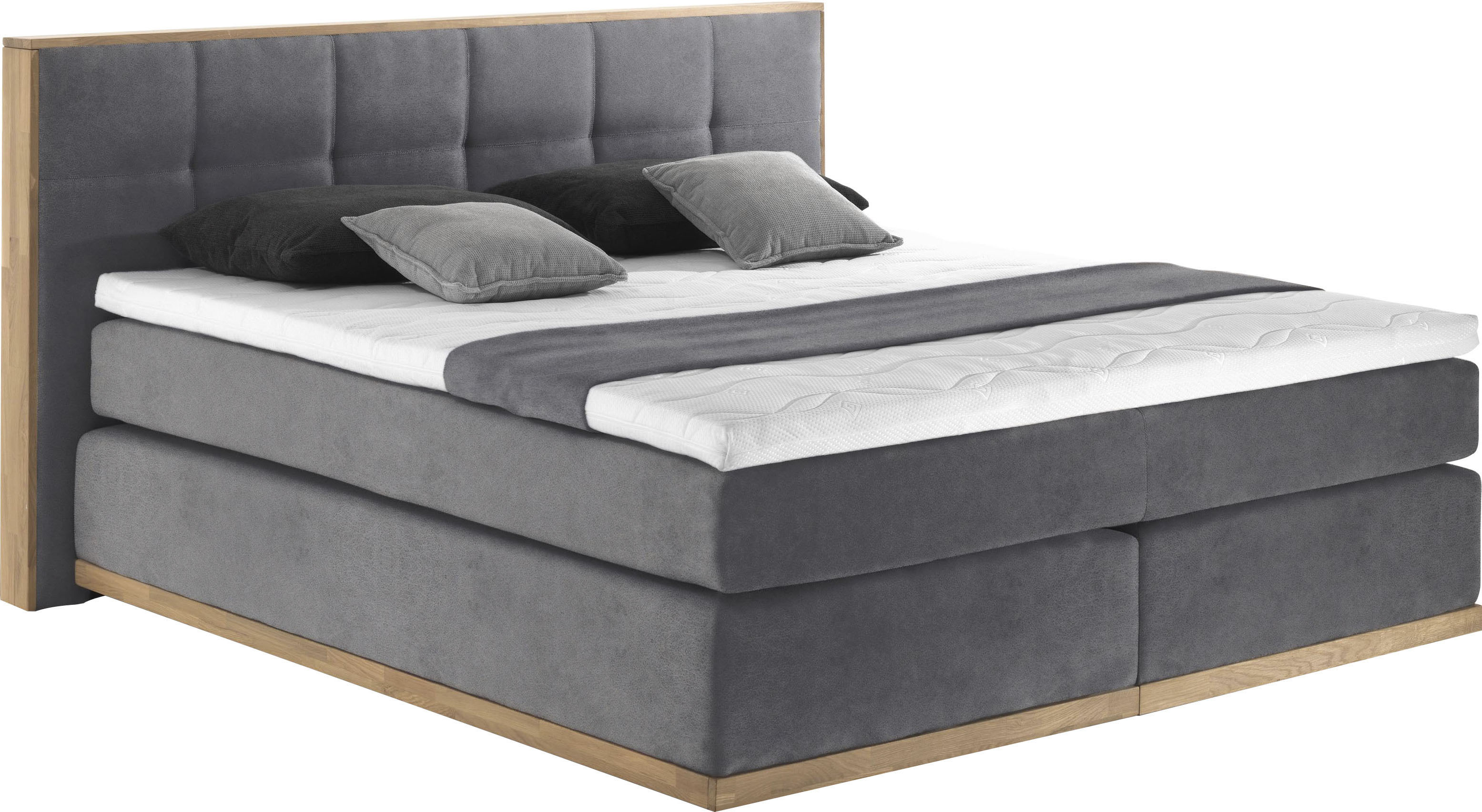 Places of Style Boxspringbett Vinton, aus massiver Eiche, verschiedene Härt günstig online kaufen