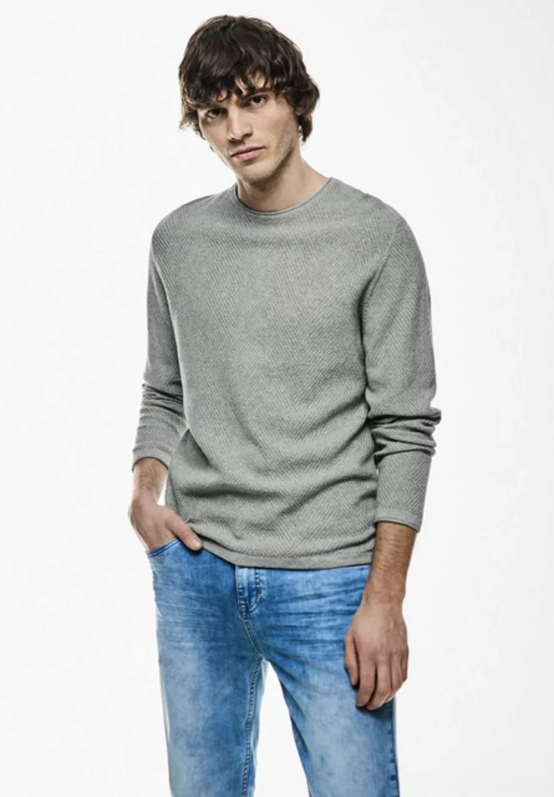 STREET ONE MEN Strickpullover, mit Rundhalsausschnitt günstig online kaufen