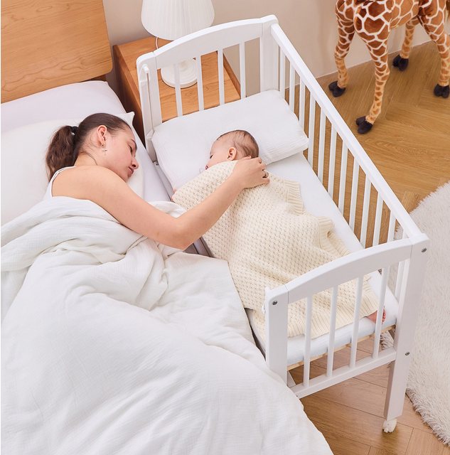 Alavya Home® Beistellbett 90x40 LEROY 2 in1 Baby Bett ab Geburt, optional m günstig online kaufen