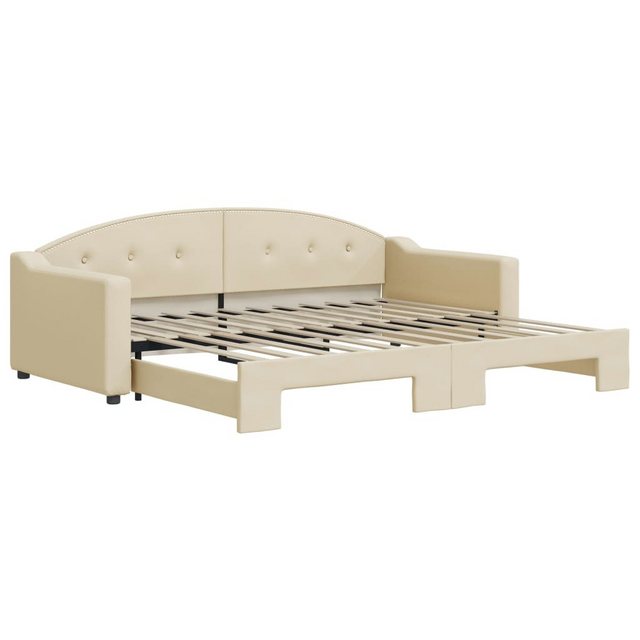 vidaXL Gästebett Gästebett Tagesbett Ausziehbar Creme 90x200 cm Stoff Bett günstig online kaufen