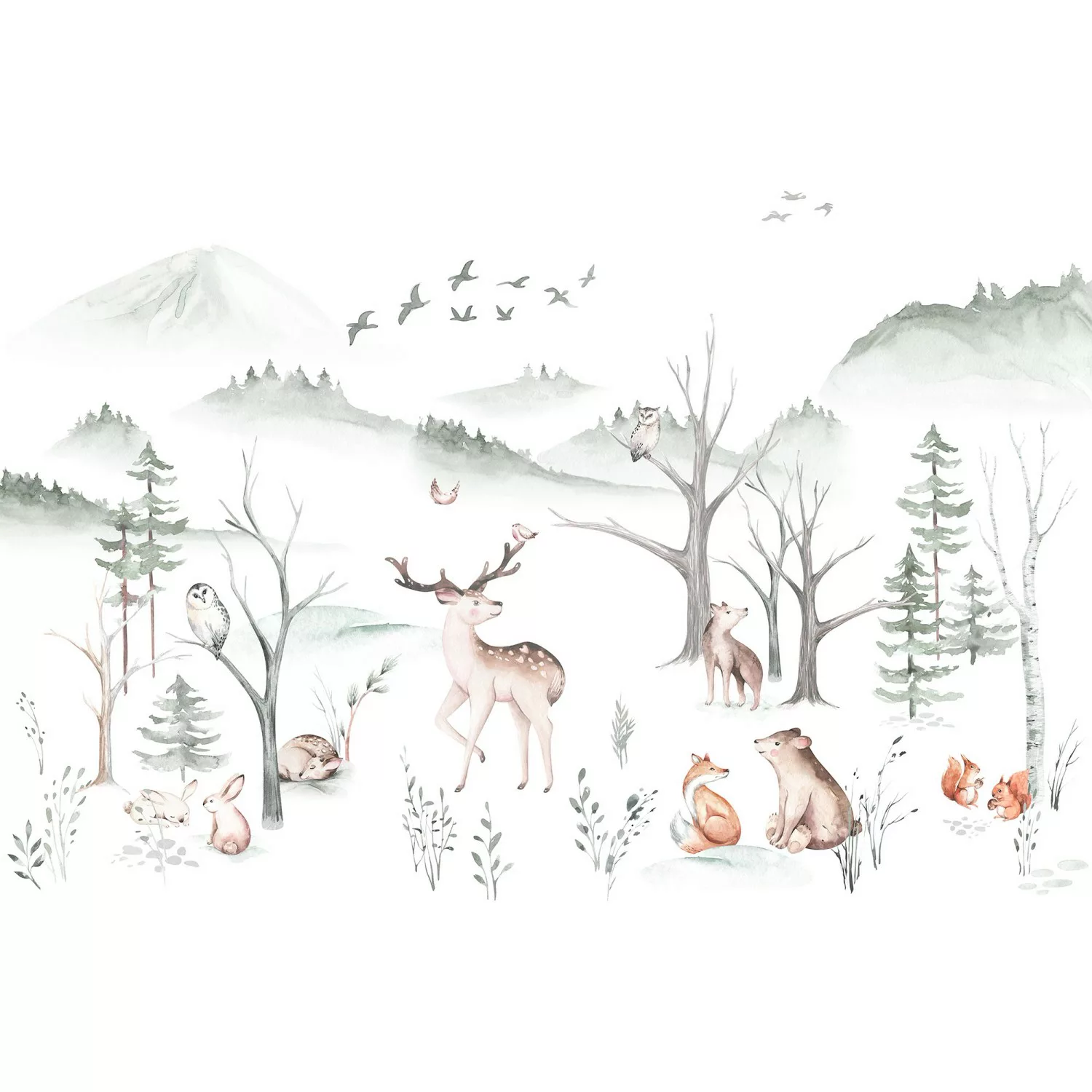 Komar Vliestapete »Cozy Woods«, 400x280 cm (Breite x Höhe) günstig online kaufen