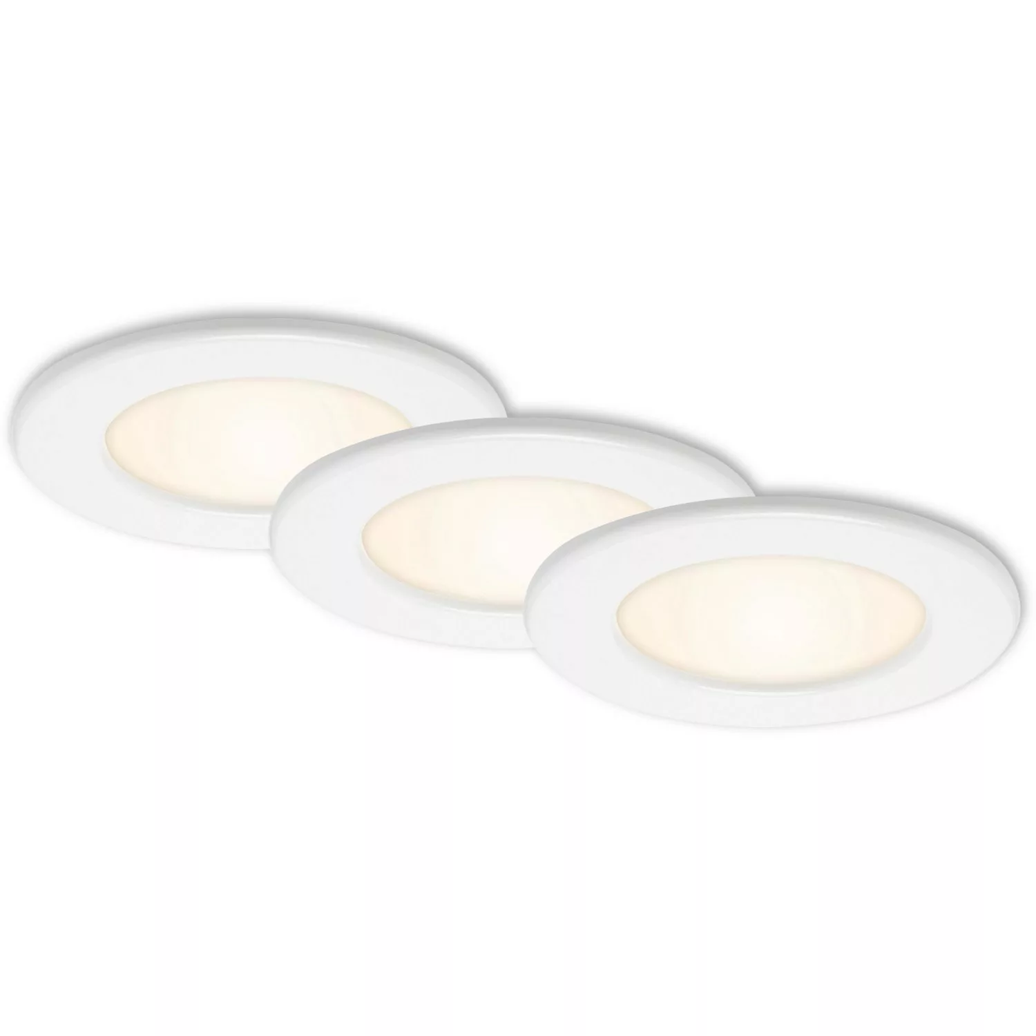 Brilo LED-Einbauleuchte Thin 3er-Set Weiß günstig online kaufen