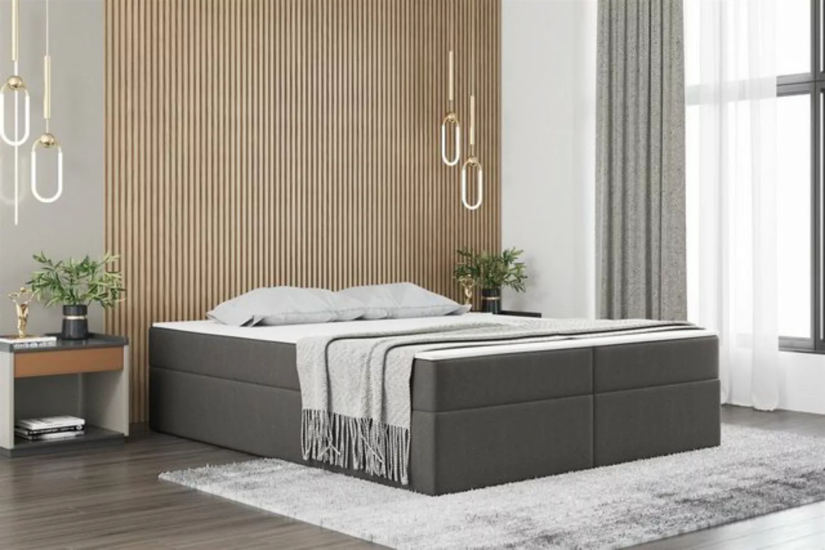 Fun Möbel Boxspringbett Dachschräge-Schlafzimmerbett PRIMA in Stoff Soro (i günstig online kaufen