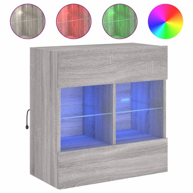 vidaXL TV-Schrank TV-Wandschrank mit LED-Leuchten Grau Sonoma 58,5x30x60,5 günstig online kaufen