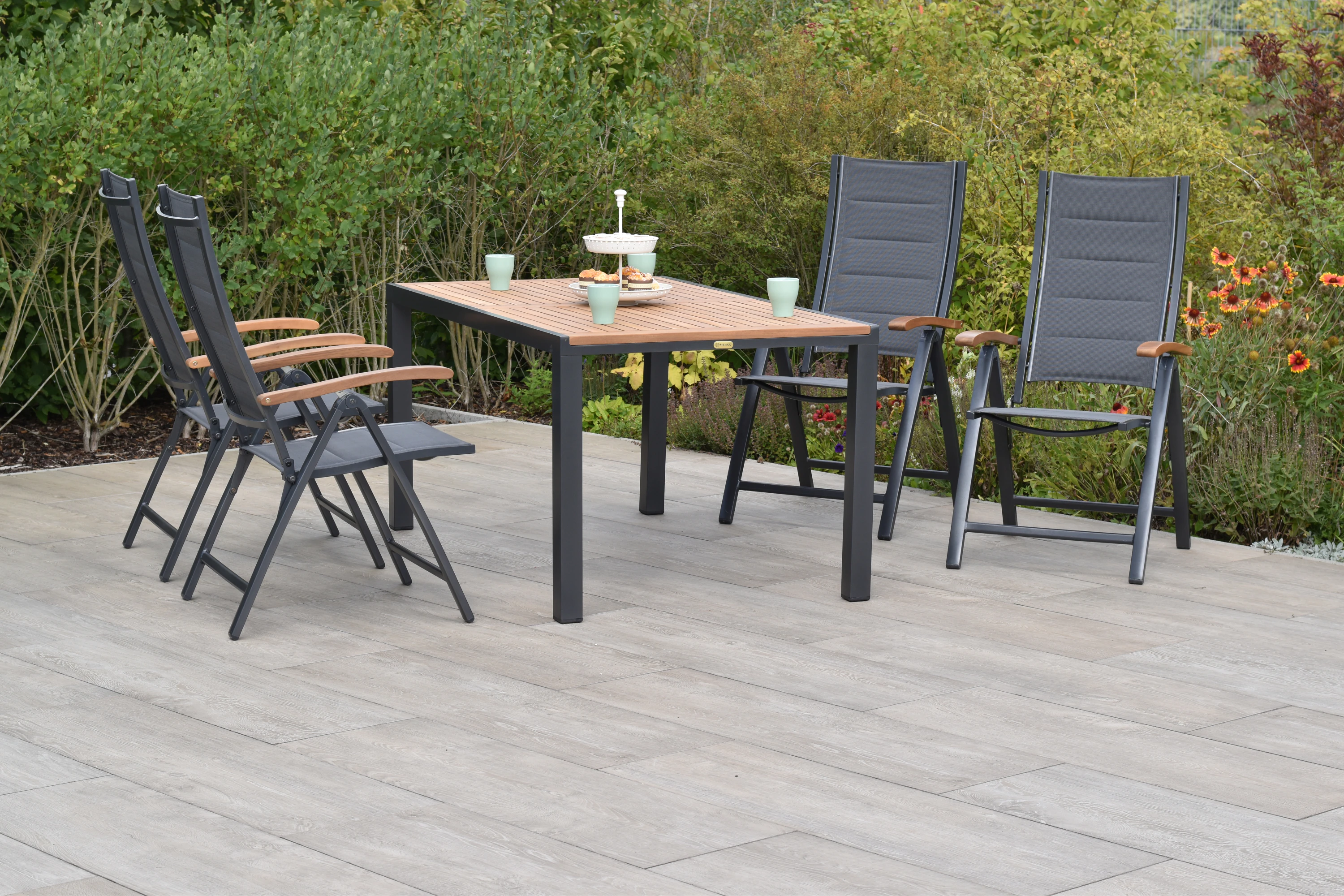 MERXX Garten-Essgruppe ""Paxos"", (Set, 5 tlg., 5-fach verstellbare Rückenl günstig online kaufen