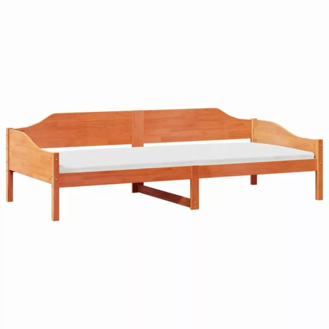 vidaXL Bett, Massivholzbett ohne Matratze Wachsbraun 80x200 cm Kiefernholz günstig online kaufen